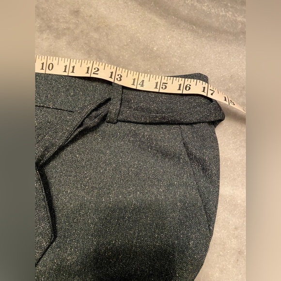 Loft Size 10 Julie Trouser Belted Blue Gray Wide Straight Leg Zip Up Stretch - Picture 15 of 15